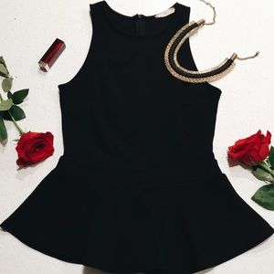 Black Peplum Top