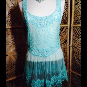 Sweet Little Lacey Racey Tunic Top. SALE