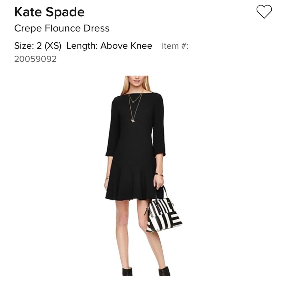 kate spade crepe flounce dress black