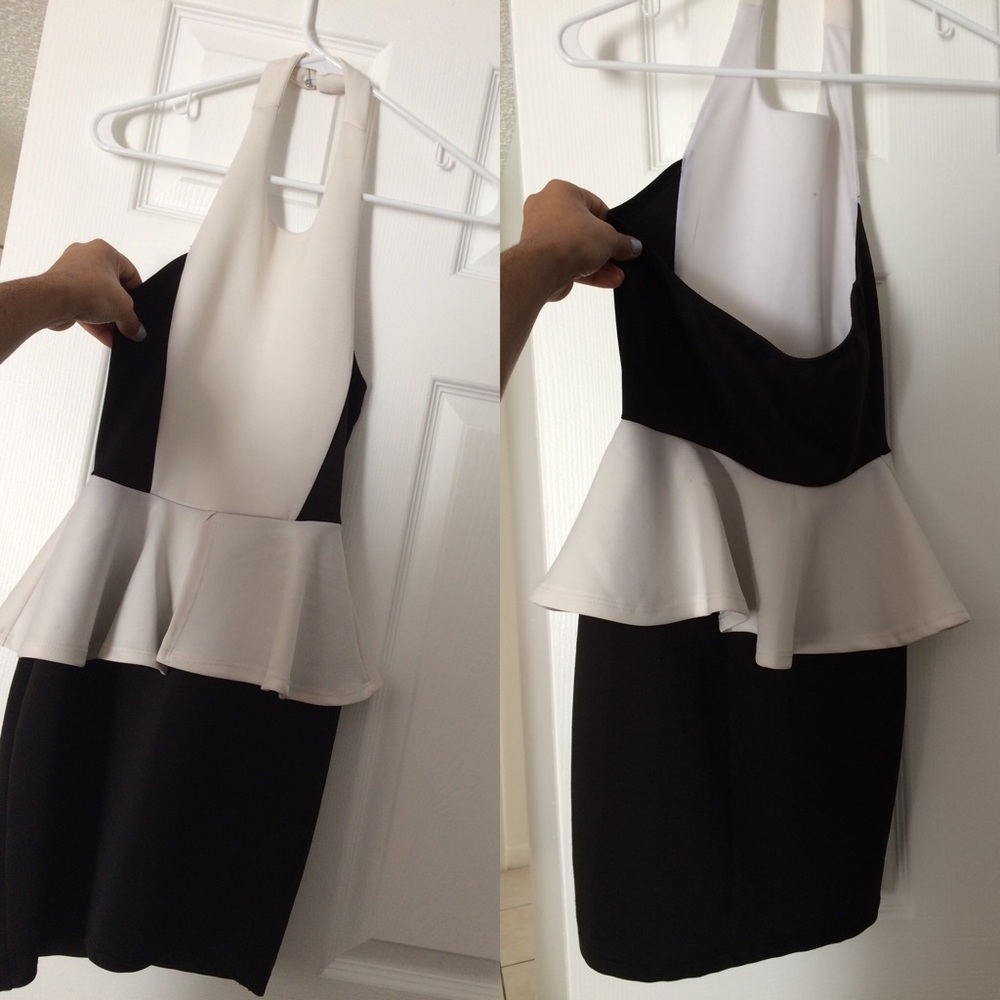 Halter peplum dress.