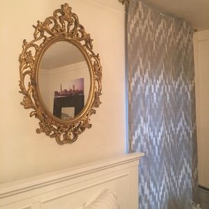 West elm gray patterned curtains 2 panels set
