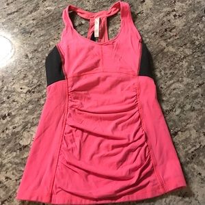 Lucy pink and gray workout tank top
