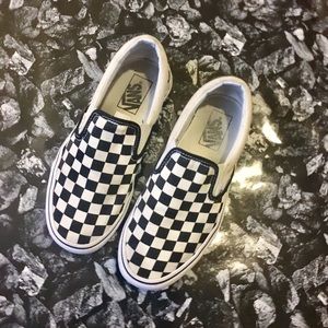 Checkerboard Slip On Vans (Gently Worn)