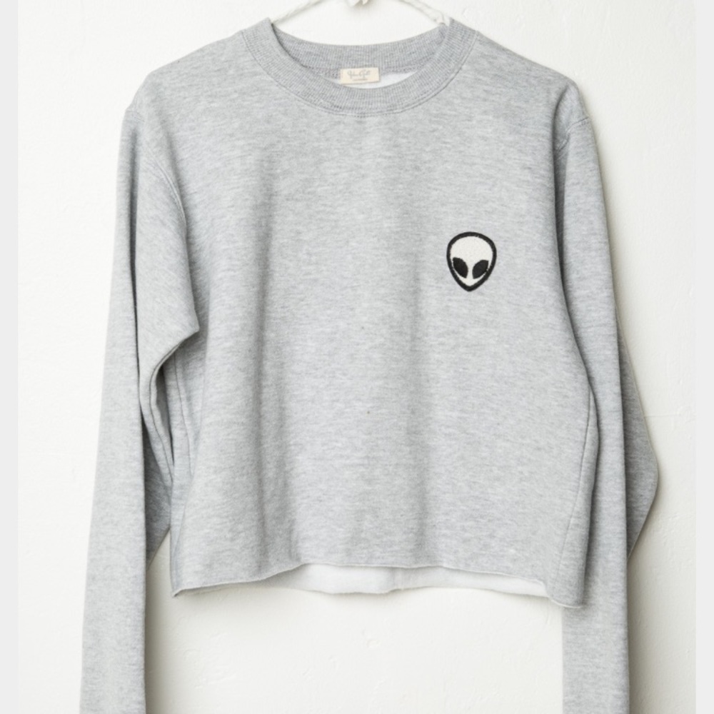 RARE Brandy Melville Nancy gray alien crewneck
