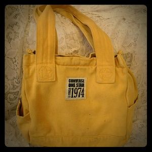 Yellow Converse One Star fold out tote