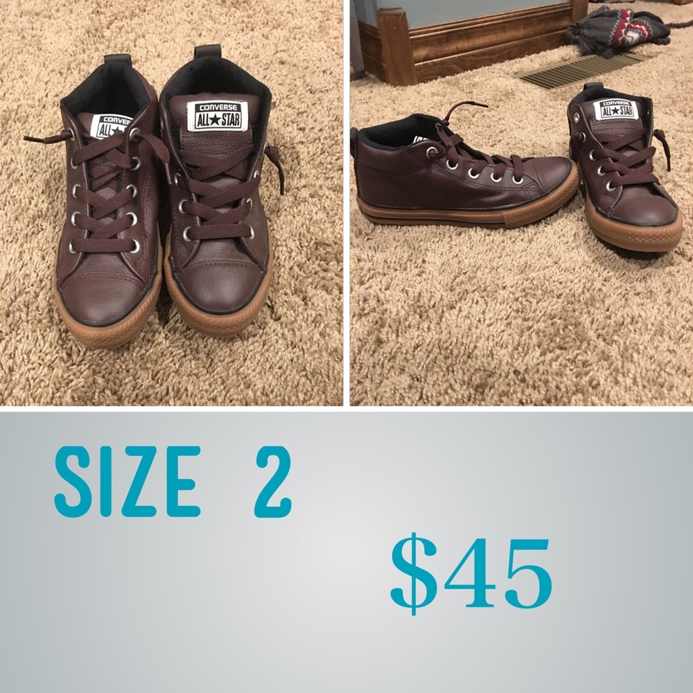 Youth boys leather converse