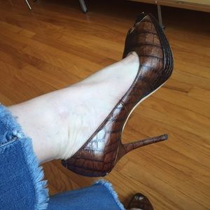 Christian Dior Embossed Leather Crocodile Heels