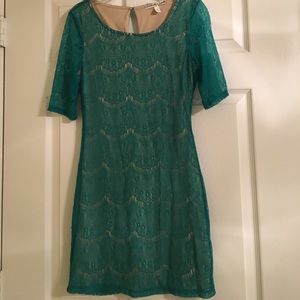 Turquoise lace dress - size small
