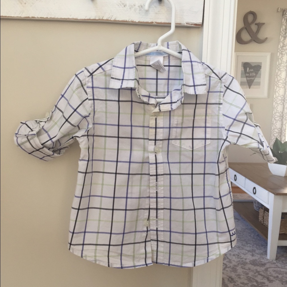 Janie & Jack plaid collared button-down shirt
