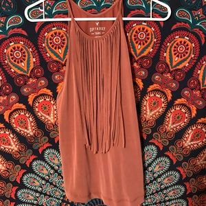 AE Fringe Rust Tank Top