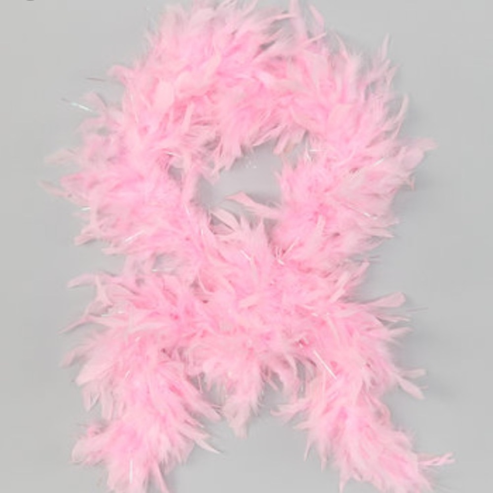 Pink -White - Iridescent FEATHER BOA