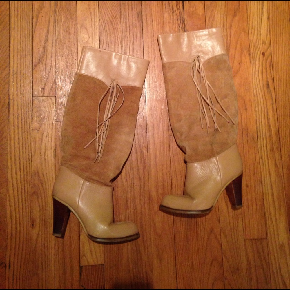Bare Traps Fringe Heel Boots Sz 6.5