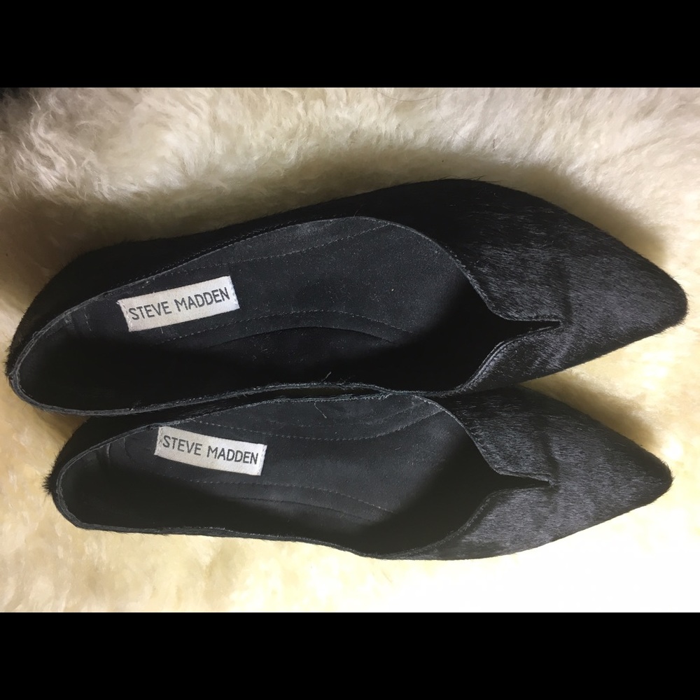 Steve Madden - REAL CALF HAIR - black flats