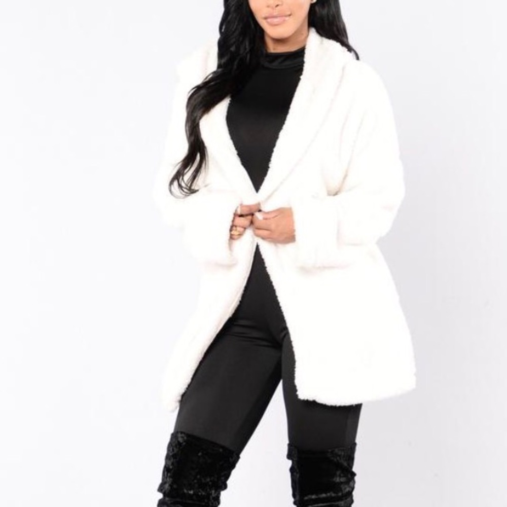 Fuzzy white jacket