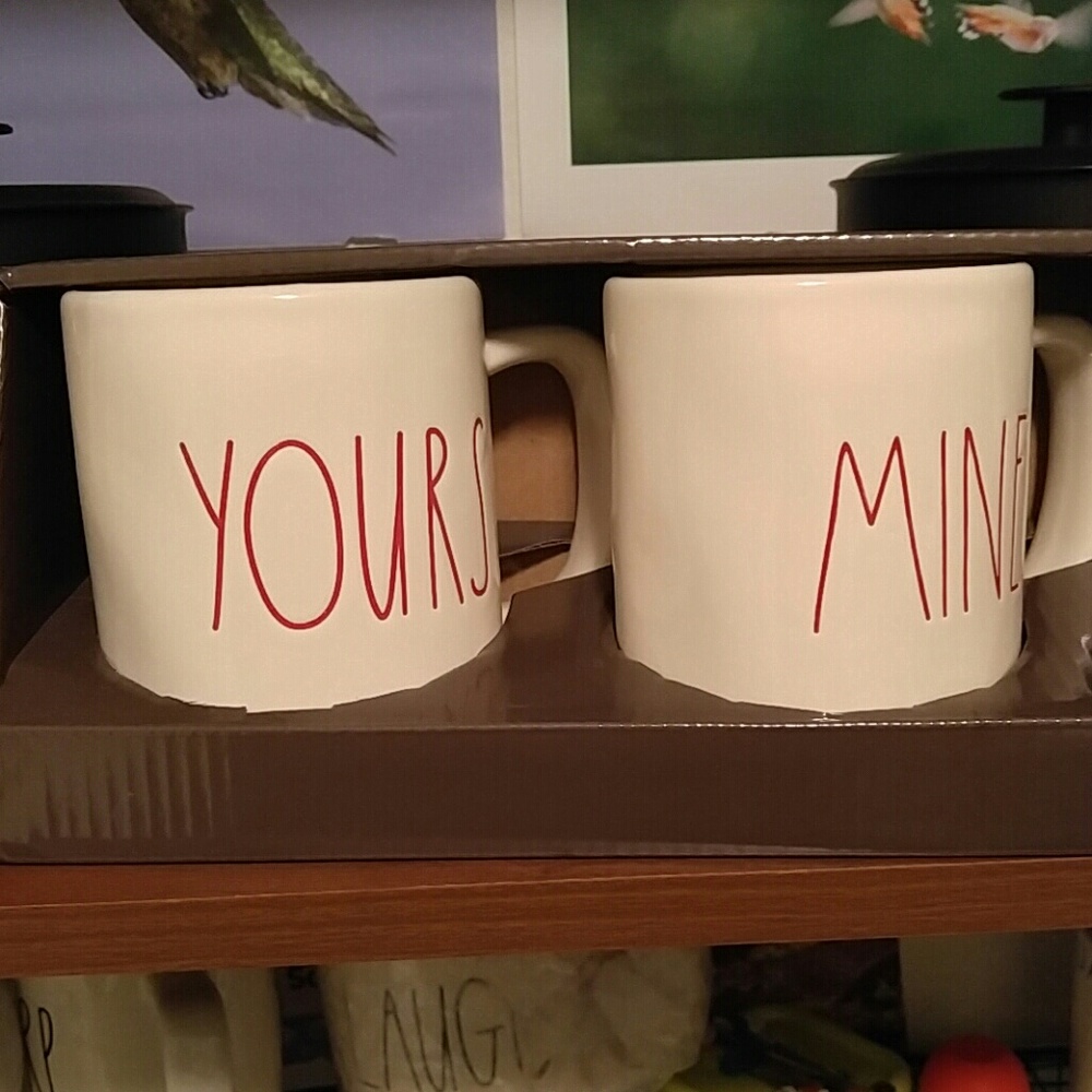 RAE DUNN YOURS MINE MUG SET