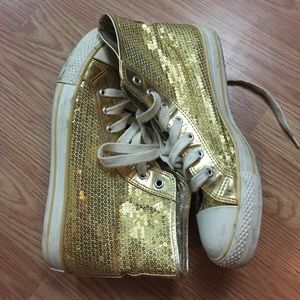 Gold sequin converse