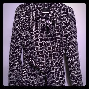Tweed blazer with tie waist