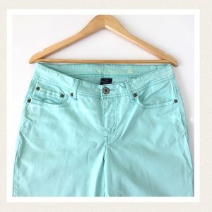 Aqua blue cropped jeans