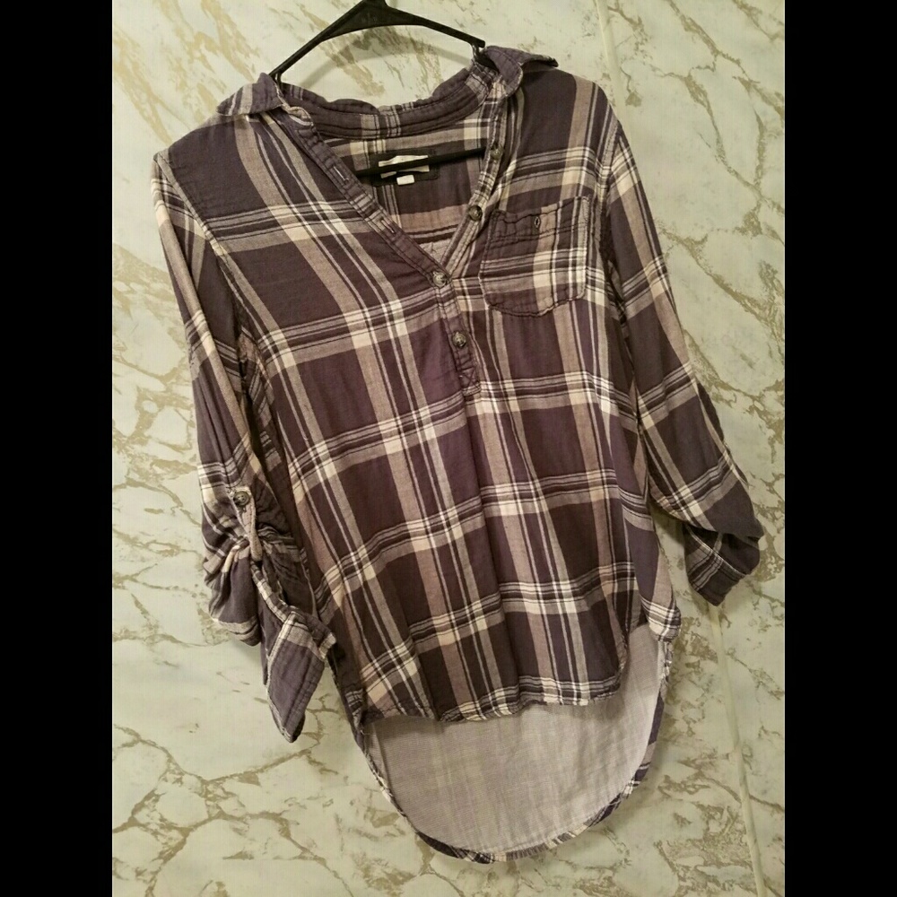 Aerie flannel high low.