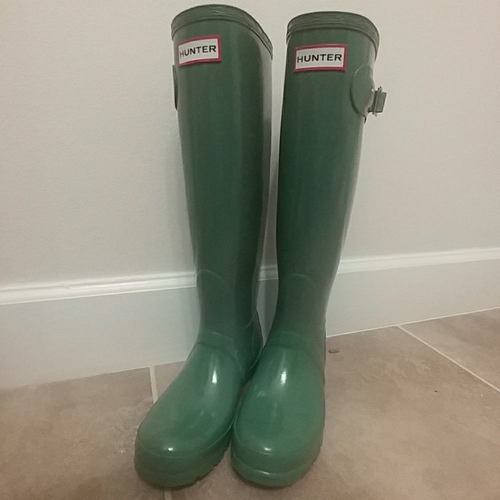 Green Hunter Boots size 6