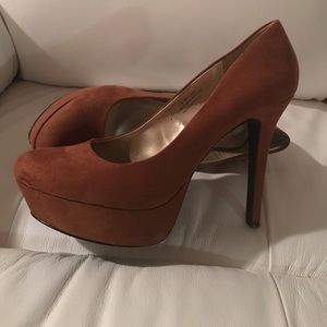 Rust colored platform heels