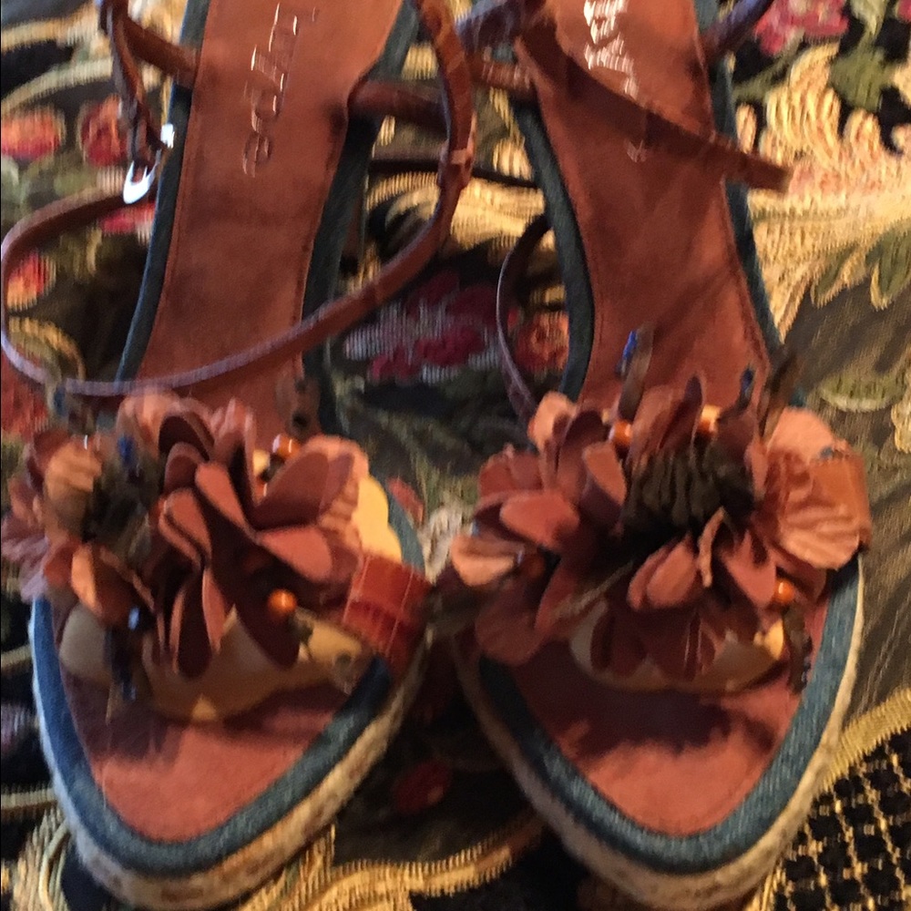 Women's Denim & Suede Sandals