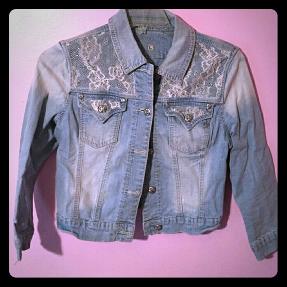 Miss me lace and crystal denim jacket - Picture 4 of 4