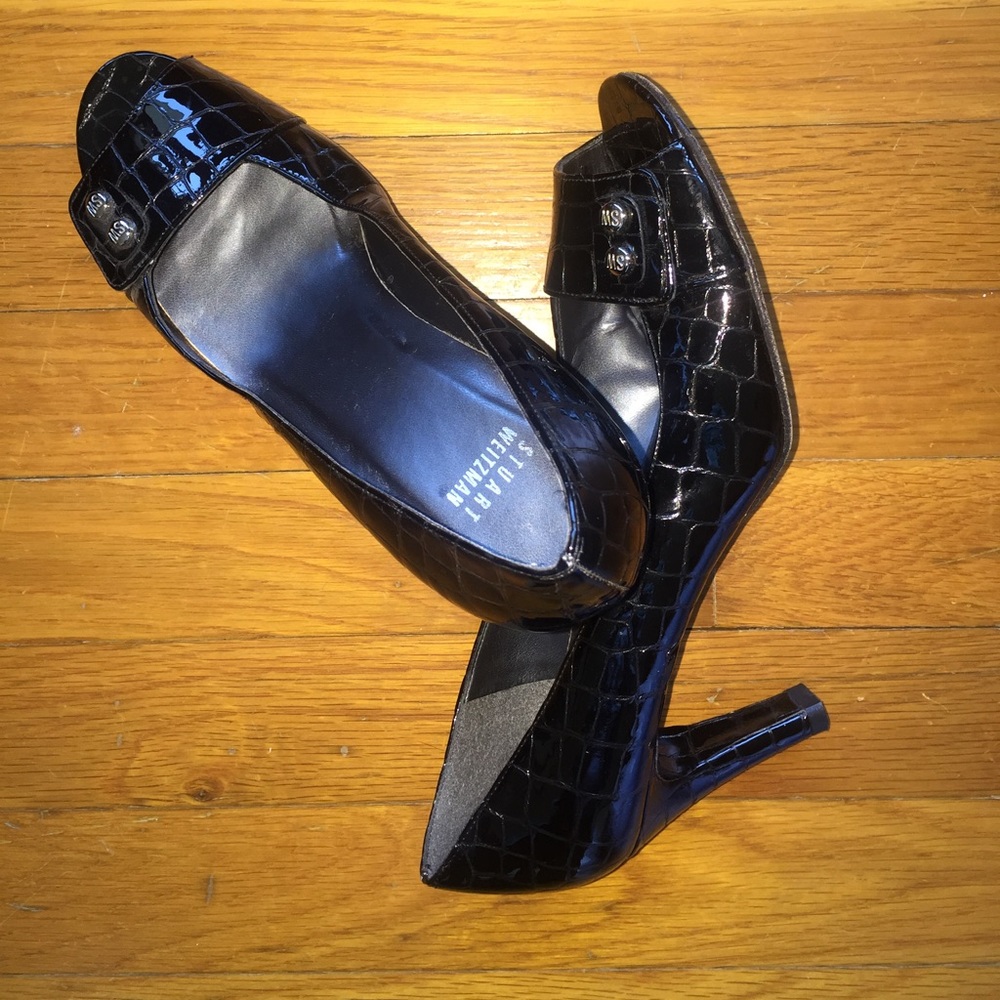 Stuart Weitzman black leather heels