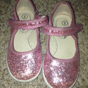 Cherokee Girls Pink Glitter Shoes SZ 9