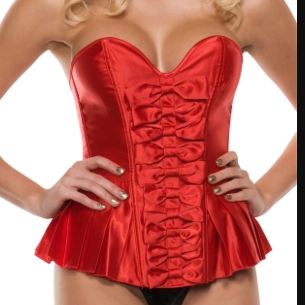 SATIN PEPLUM CORSET

RED