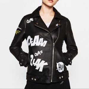Zara Leather Wonder Women Biker Moto Jacket