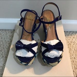 Miss Albright Suede Patent wedge