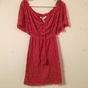 Max Studio Rust Burnt Orange Crotchet Dress