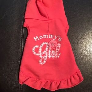 MOMMIES GIRL PINK RHINESTONE HODDED DOG OUTFIT XS
