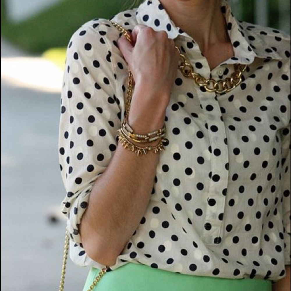 J. Crew polka dot blouse