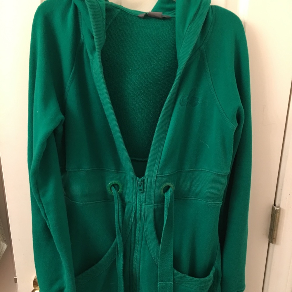 Green Armanni hoodie that is half zip