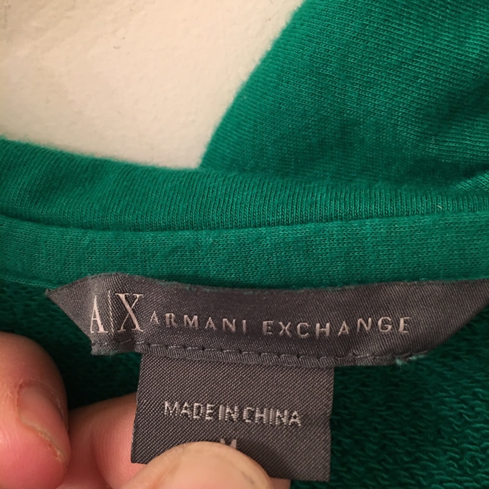 Green Armanni hoodie that is half zip - Picture 2 of 3