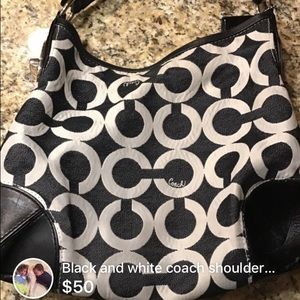 Black and white coach bag
