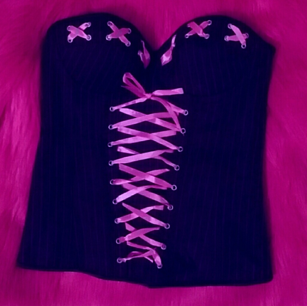 Black and pink corset NWOT
