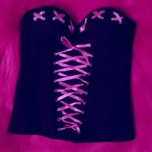 Black and pink corset NWOT