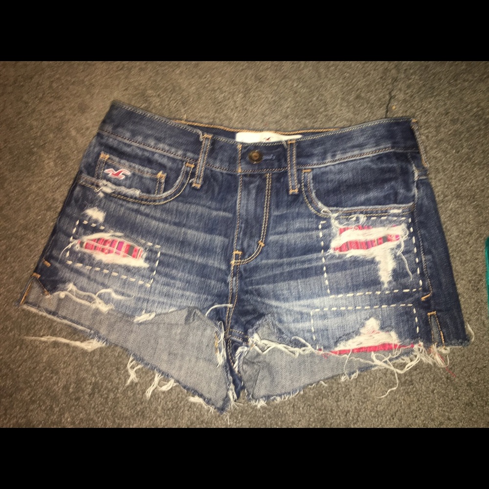 Hollister Jean shorts with Flannel accents