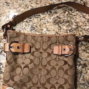 Brown coach monogram bag