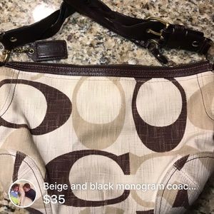 Beige and brown coach bag
