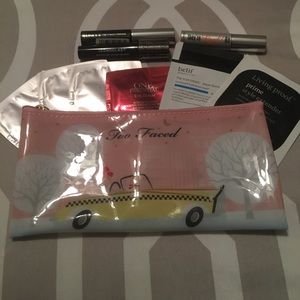 Too faced makeup bag with samples