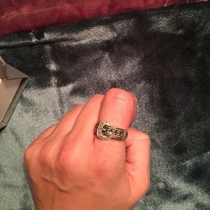 Black diamond and Sterling silver!