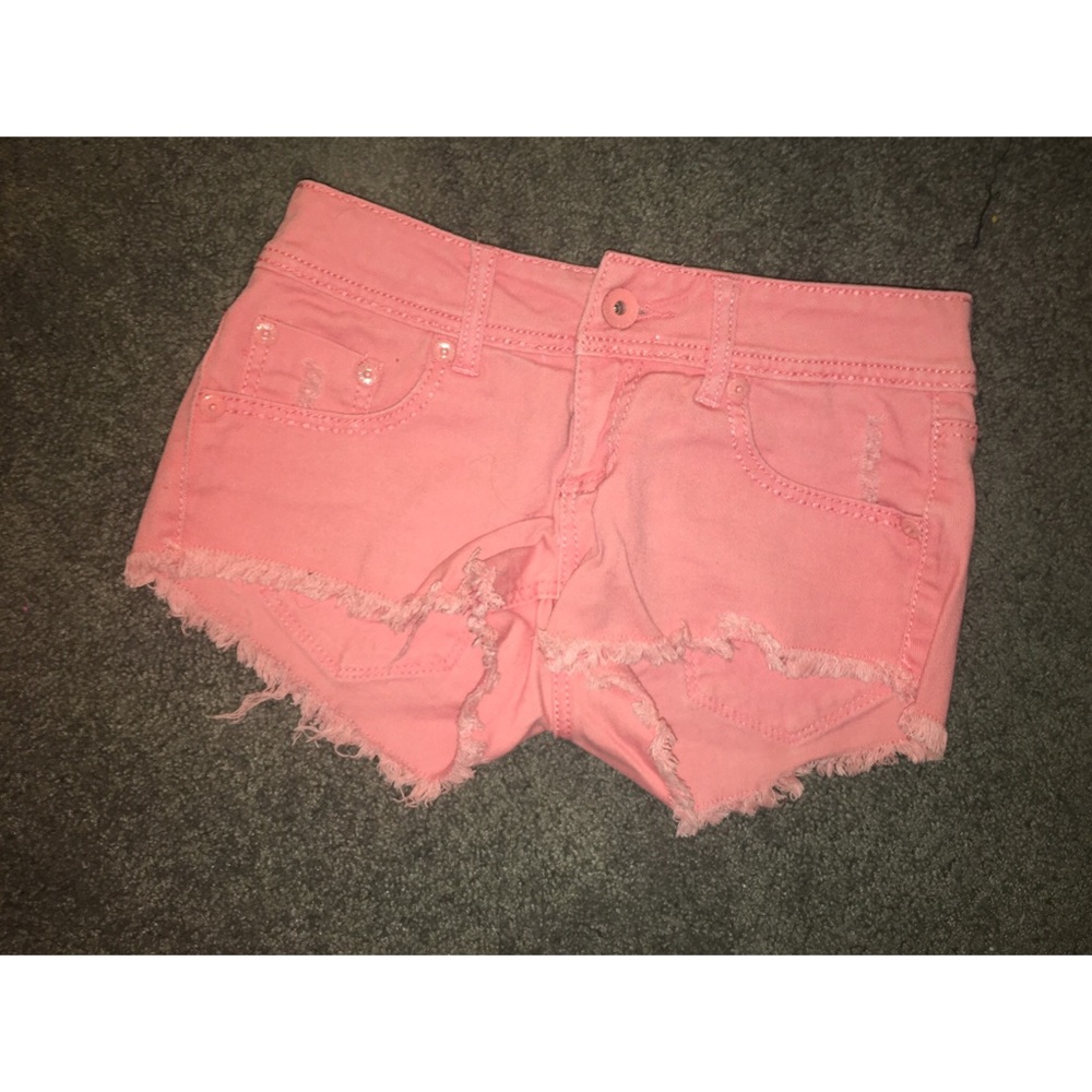 Light pink jean shorts