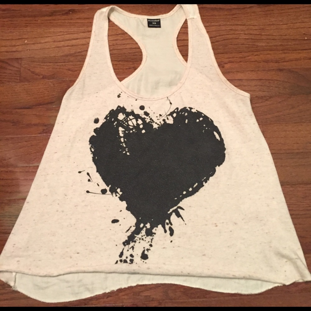 Heart flowy tank with silk back