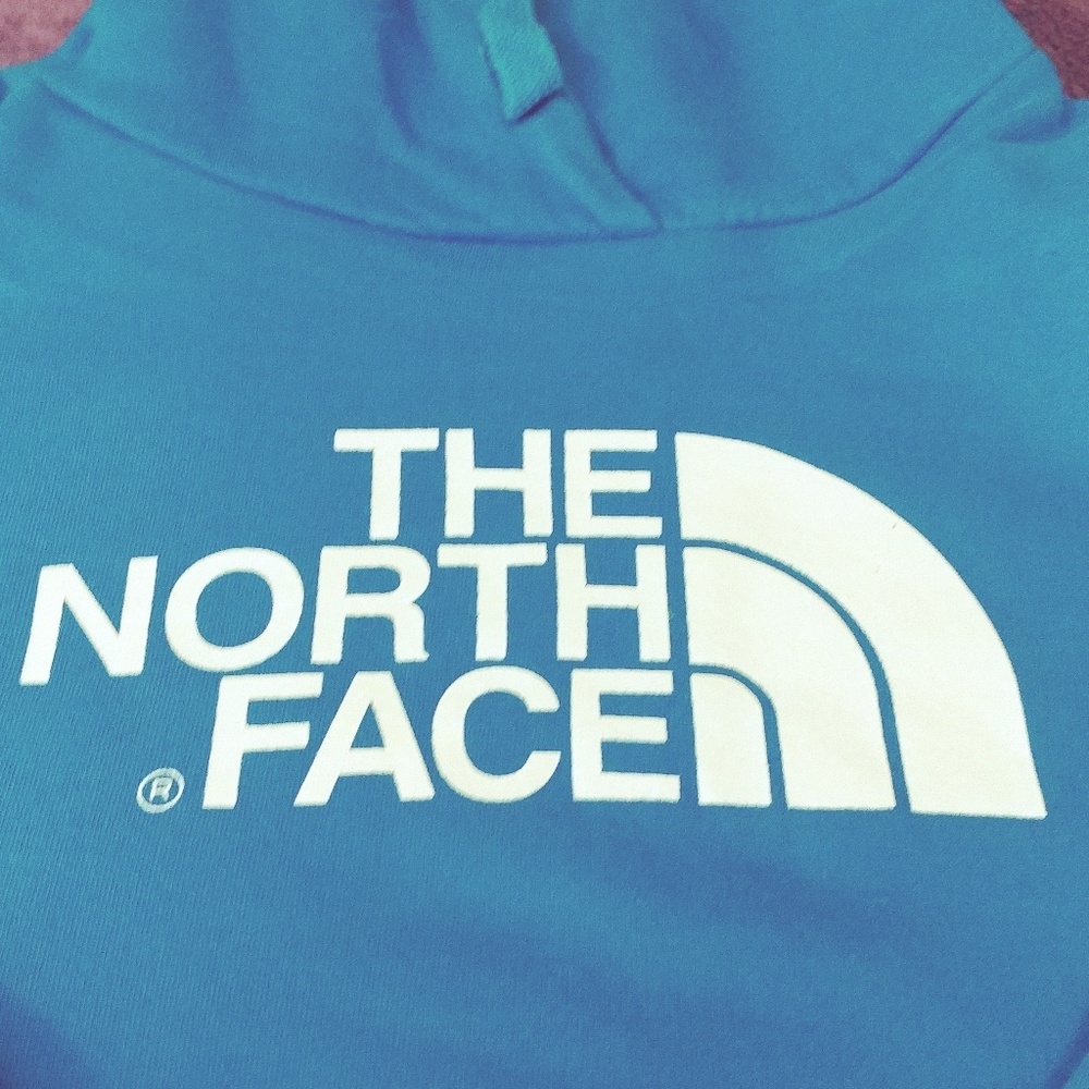 Teal blue north face sweater