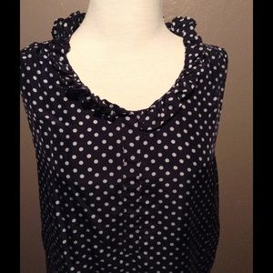 J.Crew polka dot sleeveless blouse