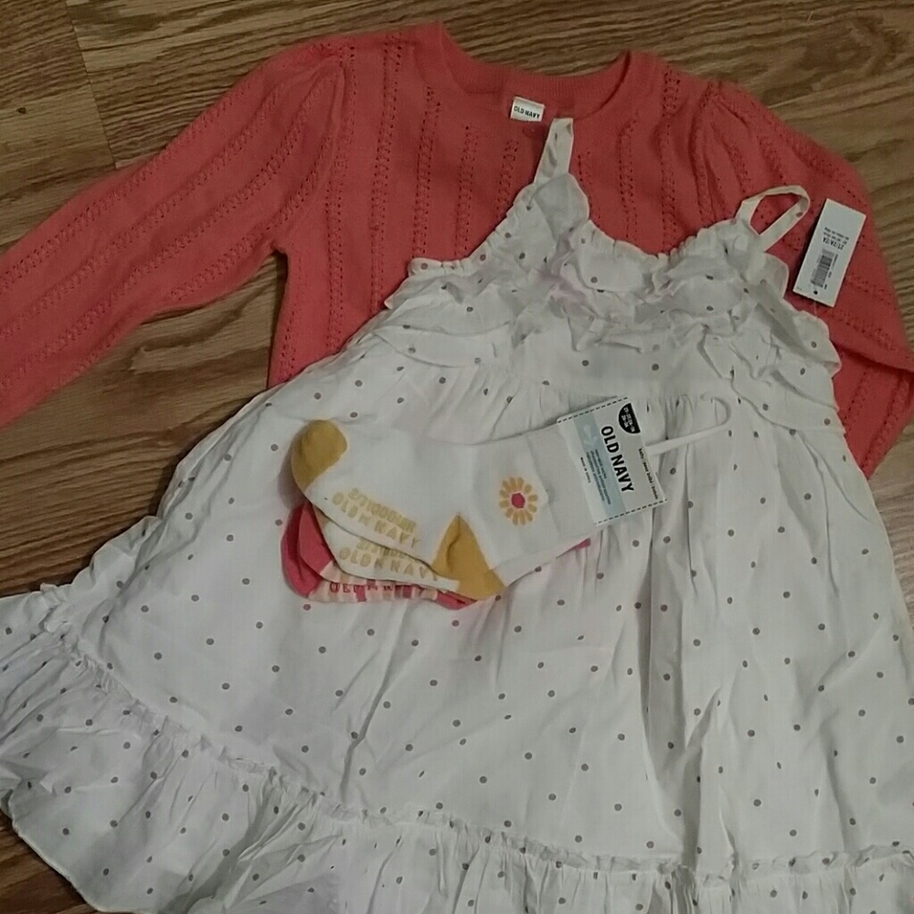 Baby clothes girl dress, sweater socks new